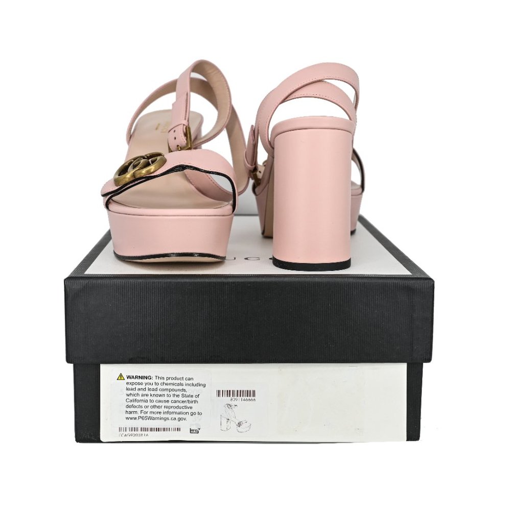 Gucci GG Marmont Leather Platform Sandals - Picture 11 of 16
